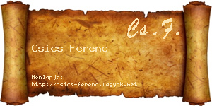 Csics Ferenc névjegykártya