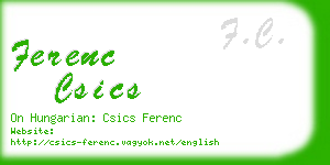 ferenc csics business card